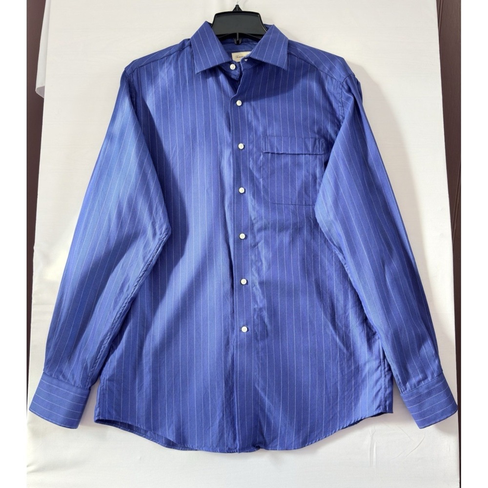 Tommy Bahama Mens Blue Button Down Shirt Long Sleeve Cotton Medium